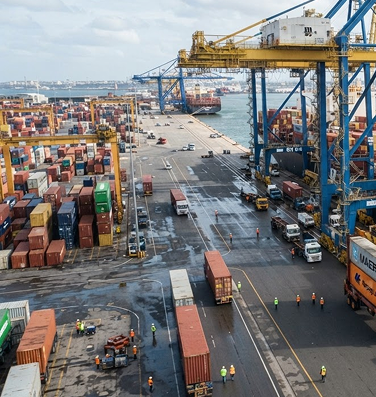 Containerhafen für Seefracht